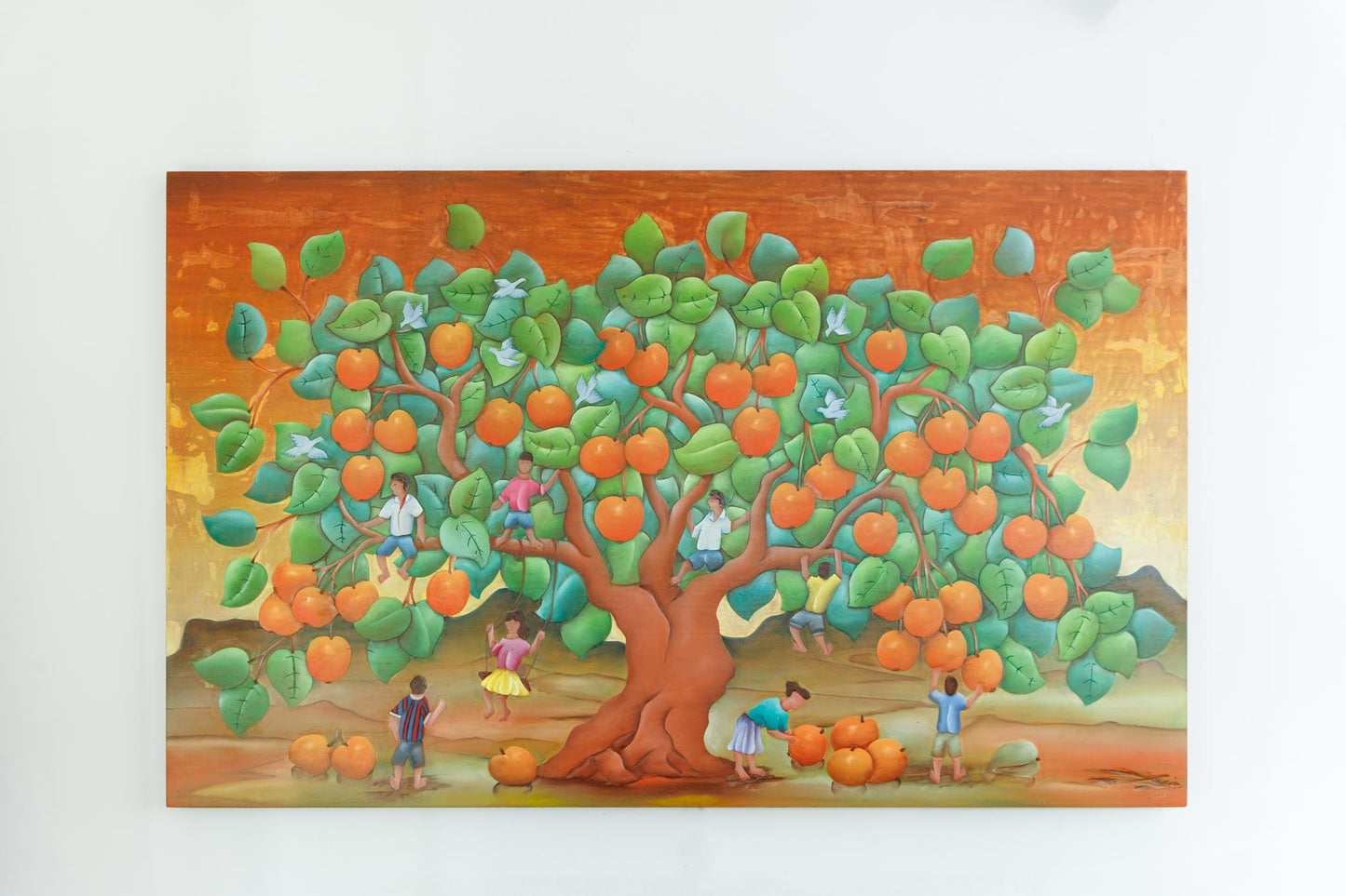 Árbol de la vida naranja - Andres Cañete ( 160 cm x 100 )