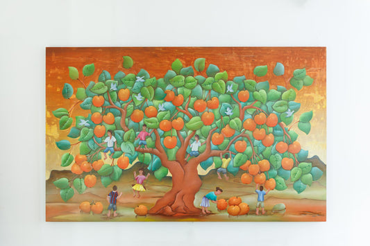 Árbol de la vida naranja - Andres Cañete ( 160 cm x 100 )