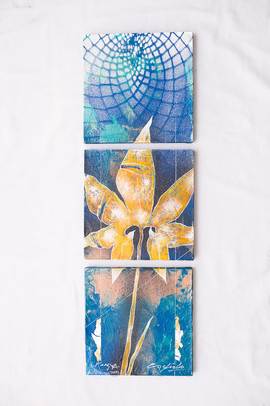Serie Aregua triptico vertical (20x60cm) - Cogliolo