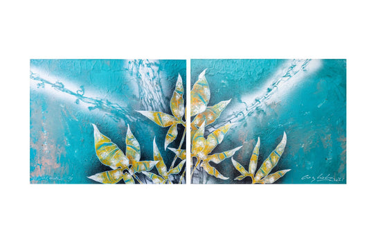 Díptico Serie Aregua horizontal azul (1.00x40cm) - Cogliolo
